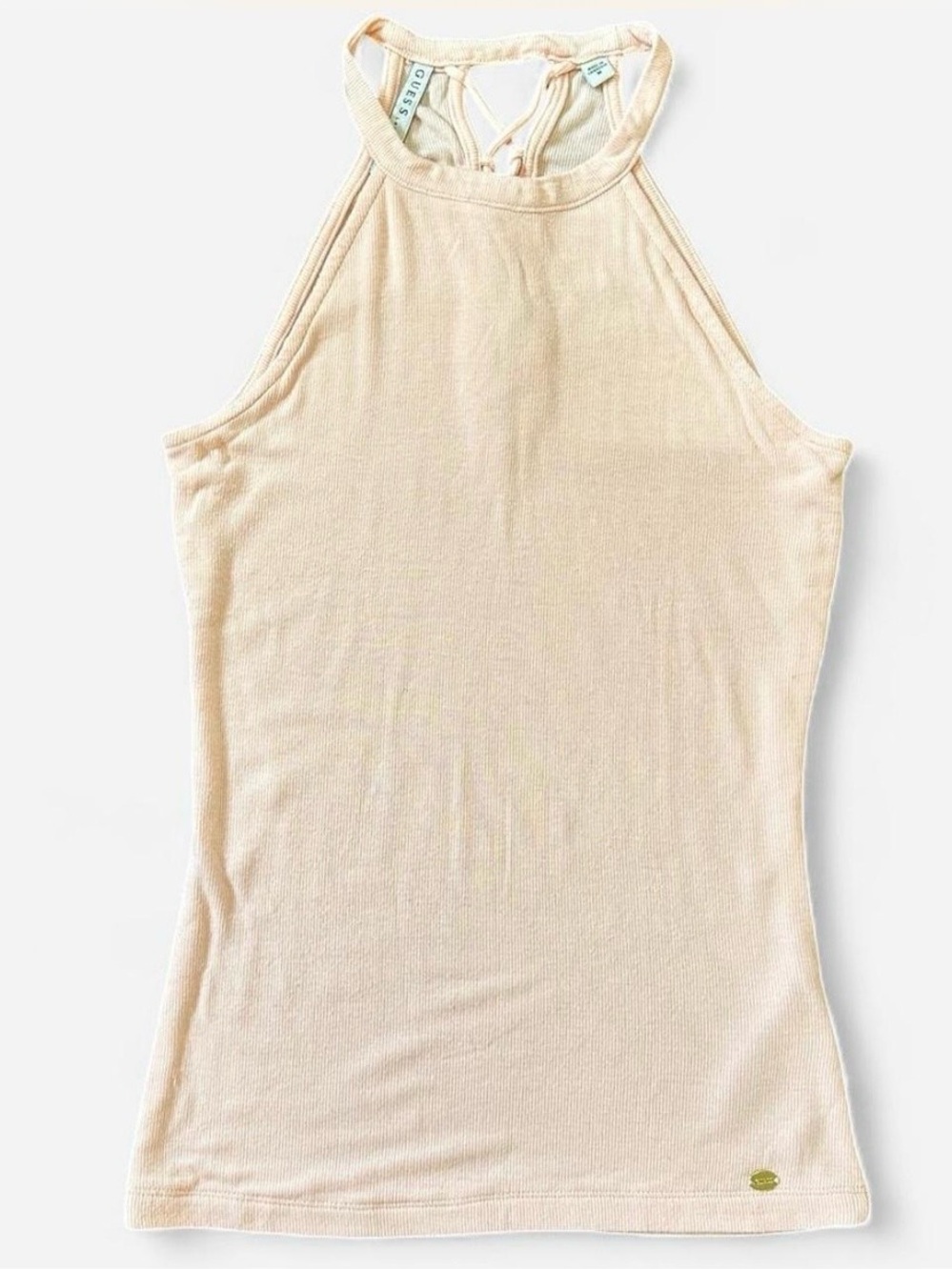 Guess Light Pink Ribbed Halter Tank - Picture 3 of 8
